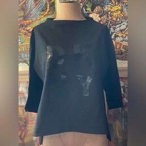 DKNY sport logo mock neck black knit size large